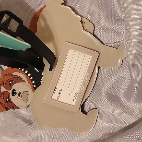 Bulldog luggage tag set new on card - Picture 3 of 3